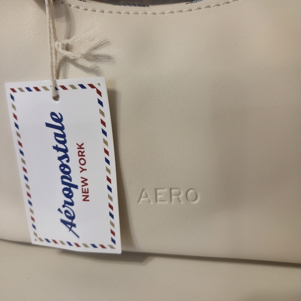 Aeropostale Bone Hobo Shoulder Bag Modern Minimalist Design - Picture 2 of 3